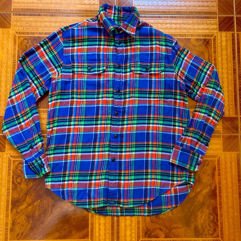 Polo Ralph Lauren Multicolor Plaid Flannel Button Down Shirt Size Medium
